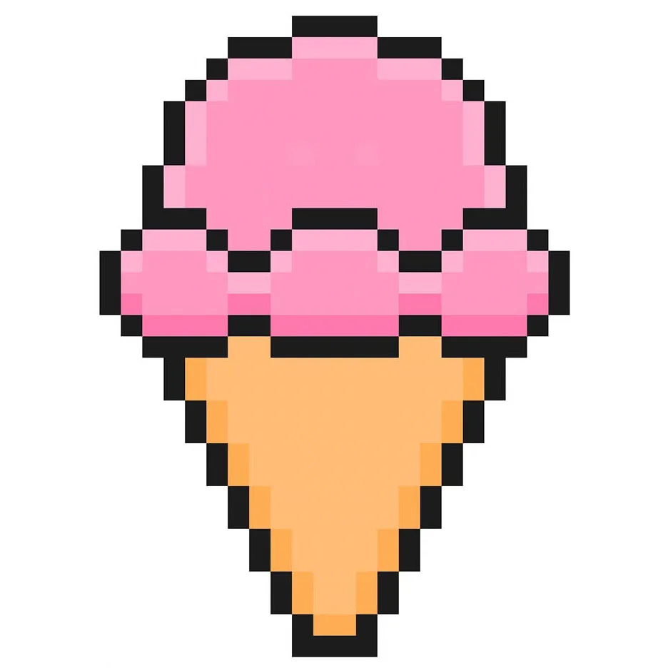 Pastèque en pixel art kawaii sur un fond transparent