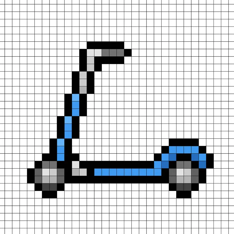 Agregando reflejos al patinete de pixel art de 8 bits