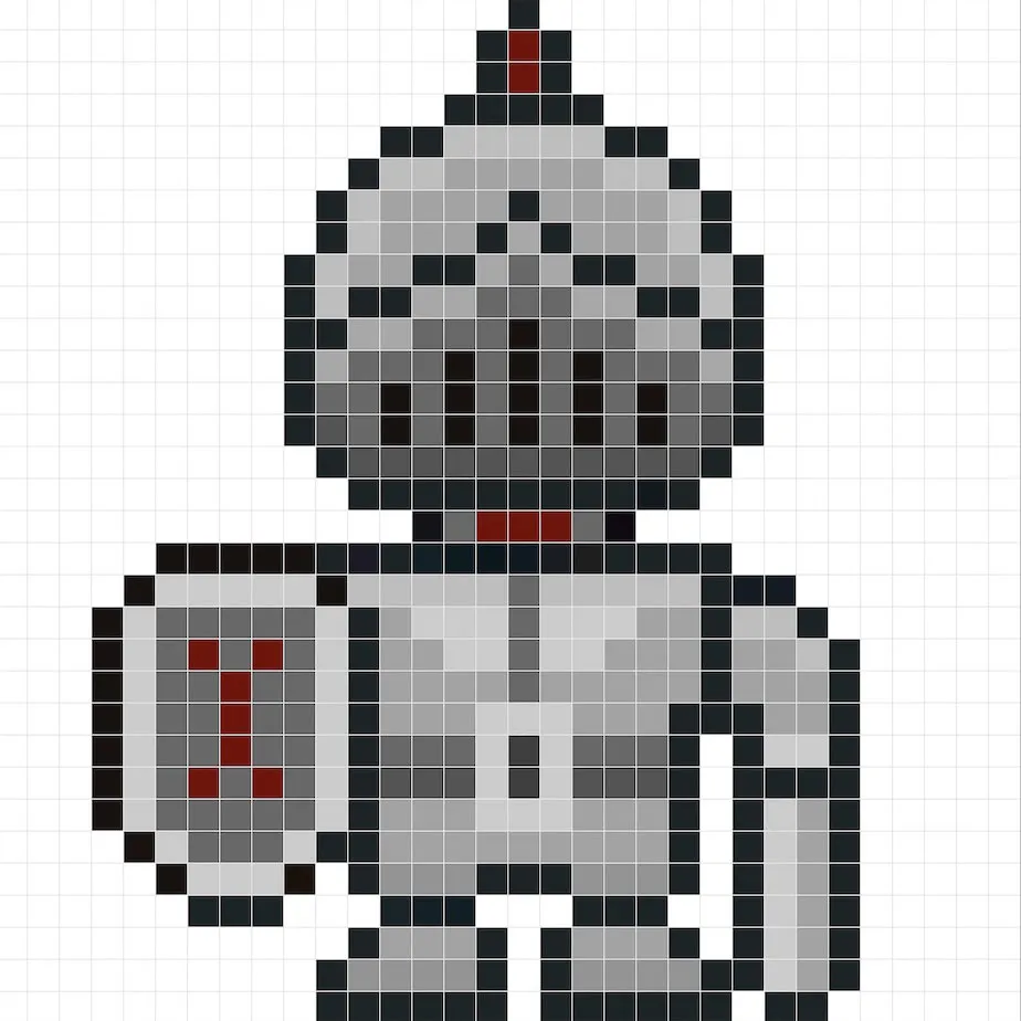 Ajouter des reflets à le Chevalier en pixel art 8 bits