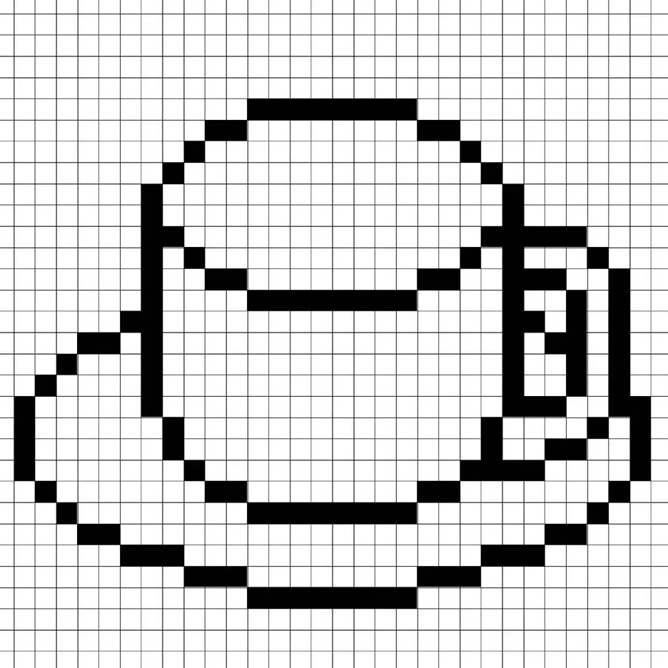 Un contour de la grille de latte en pixel art similaire à un tableau