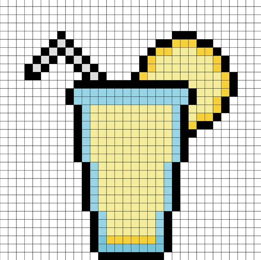 Limonada en Pixel Art de 32x32 con sombras para dar profundidad