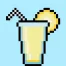 Cute Pixel Art lemonade on Blue Background