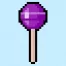 Cute Pixel Art lollipop on Blue Background