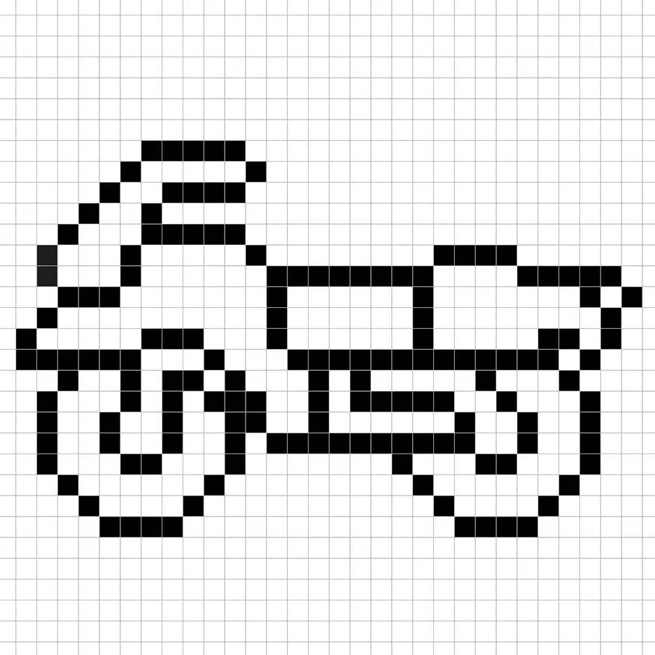 Contorno de la cuadrícula de un micrófono en pixel art similar a una hoja de cálculo