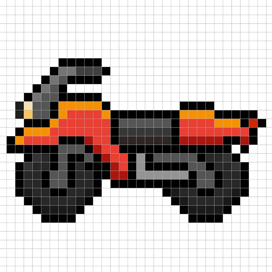 Añadiendo reflejos a la motocicleta en pixel art de 8 bits