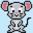 Cute Pixel Art mouse on Blue Background