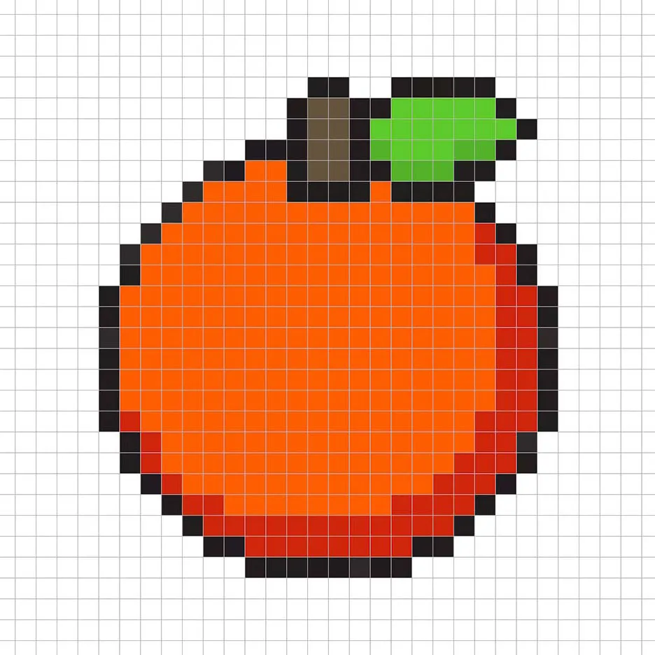 Naranjas en pixel art de 32x32 con sombras para dar profundidad a las naranjas