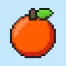 Cute Pixel Art oranges on Blue Background