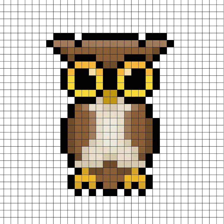 Adding highlights to the 8 bit pixel owl