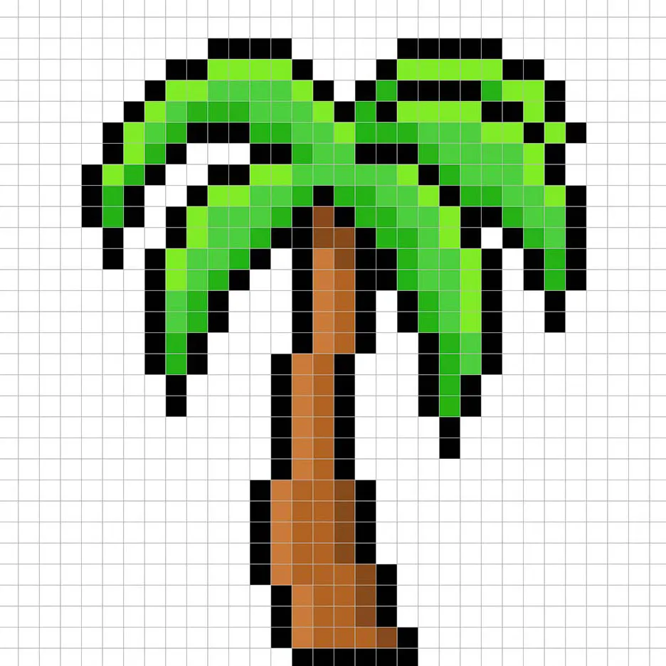 Agregando reflejos a la palma en pixel art de 8 bits