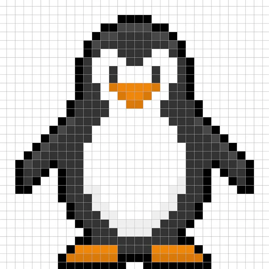 Ajouter des reflets à le Pingouin en pixel art 8 bits