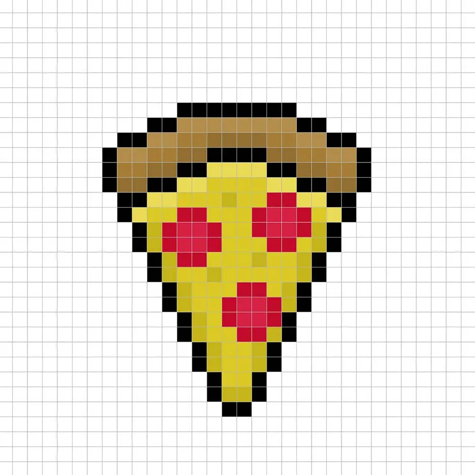 Añadiendo reflejos a la pizza en pixel art de 8 bits