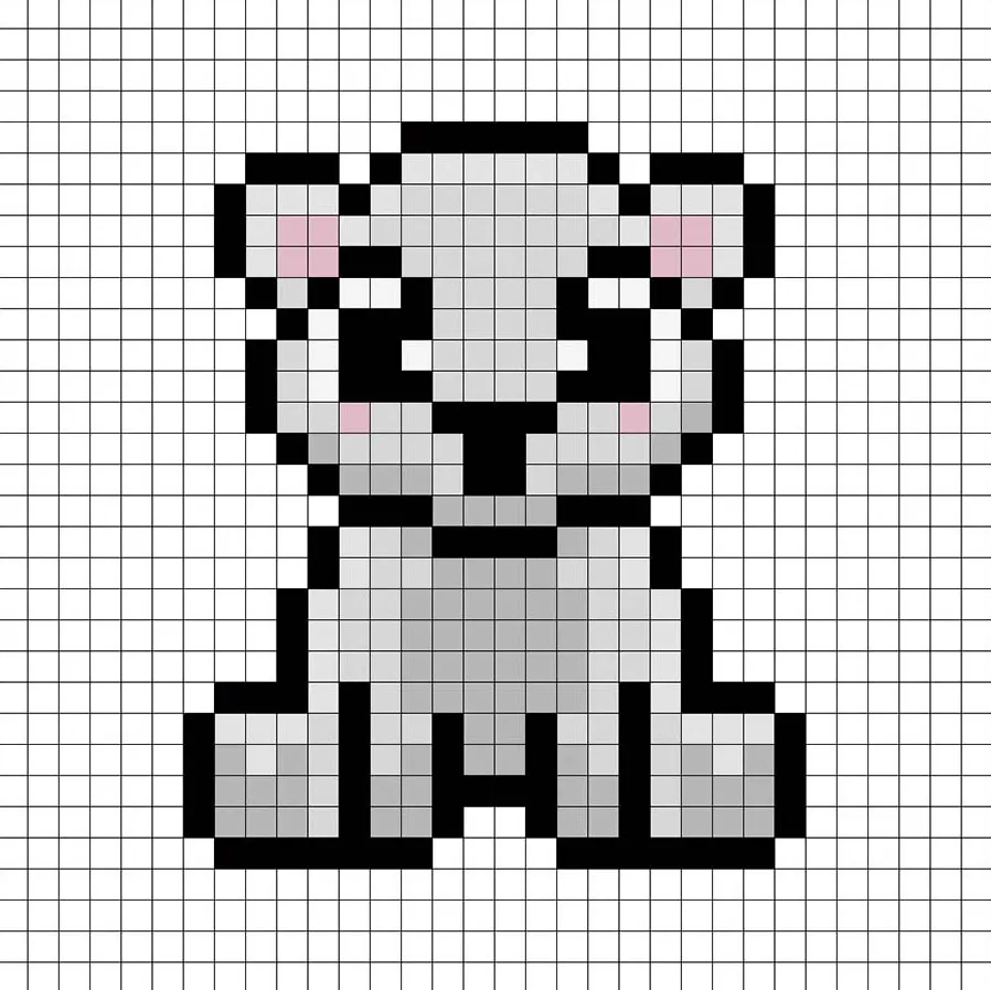 Agregando reflejos al oso polar en pixel art de 8 bits