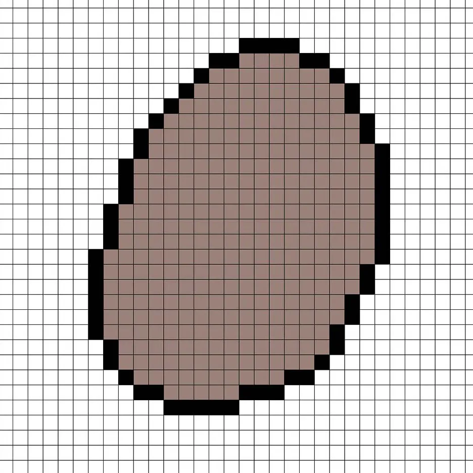 Simple pixel art potato with solid colors