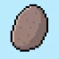 Cute Pixel Art potato on Blue Background