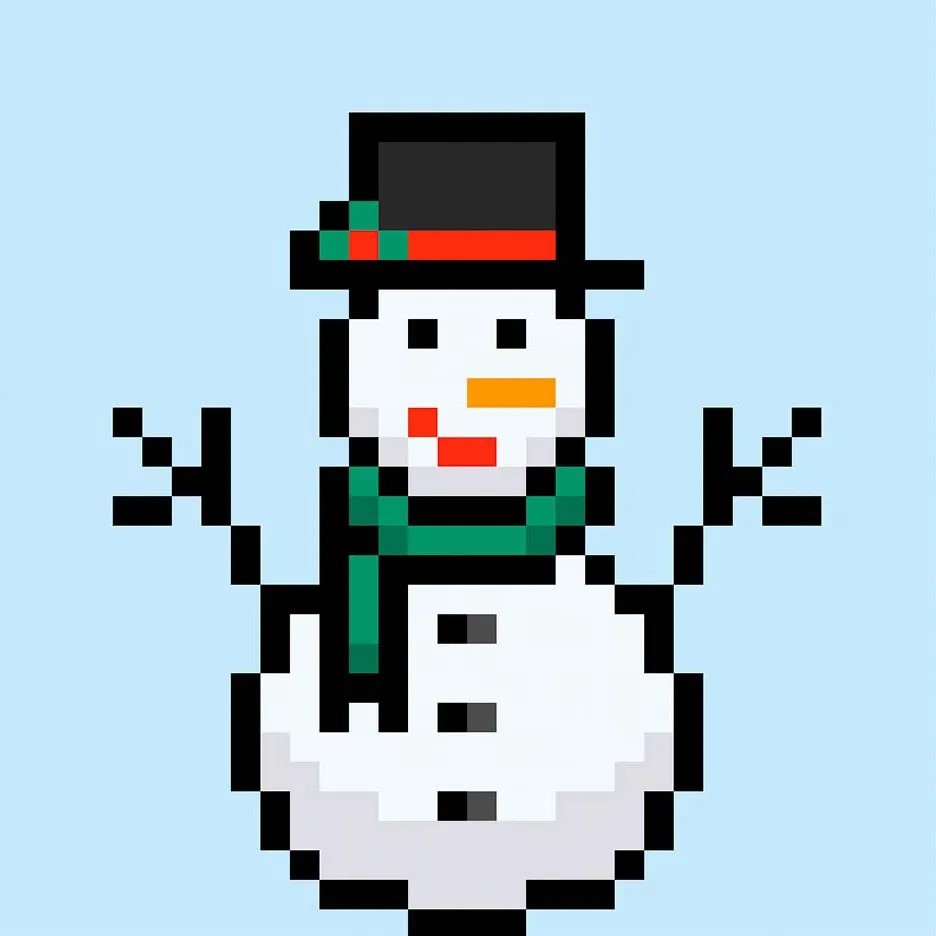 Cómo Dibujar un Muñeco de Nieve en Pixel Art - Mega Voxels