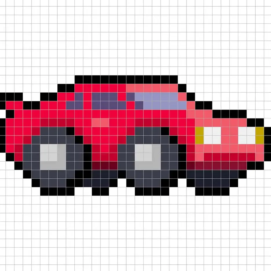 Ajouter des reflets à la Voiture de sport en pixel art 8 bits