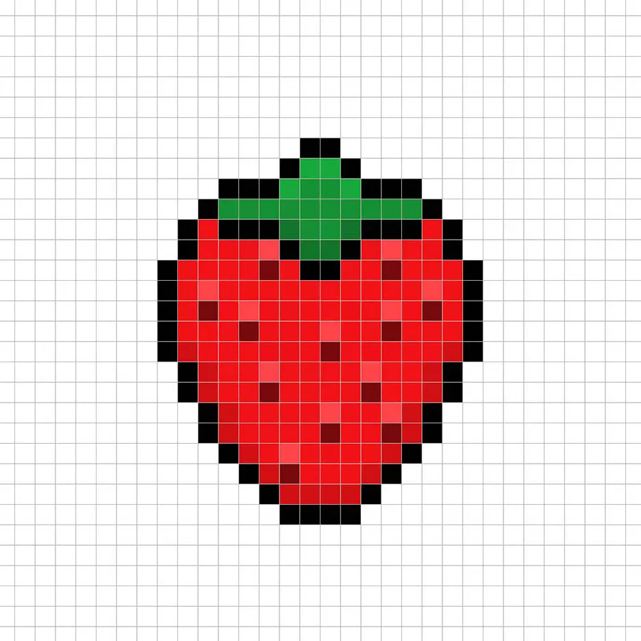 Adding highlights to the 8 bit pixel strawberry