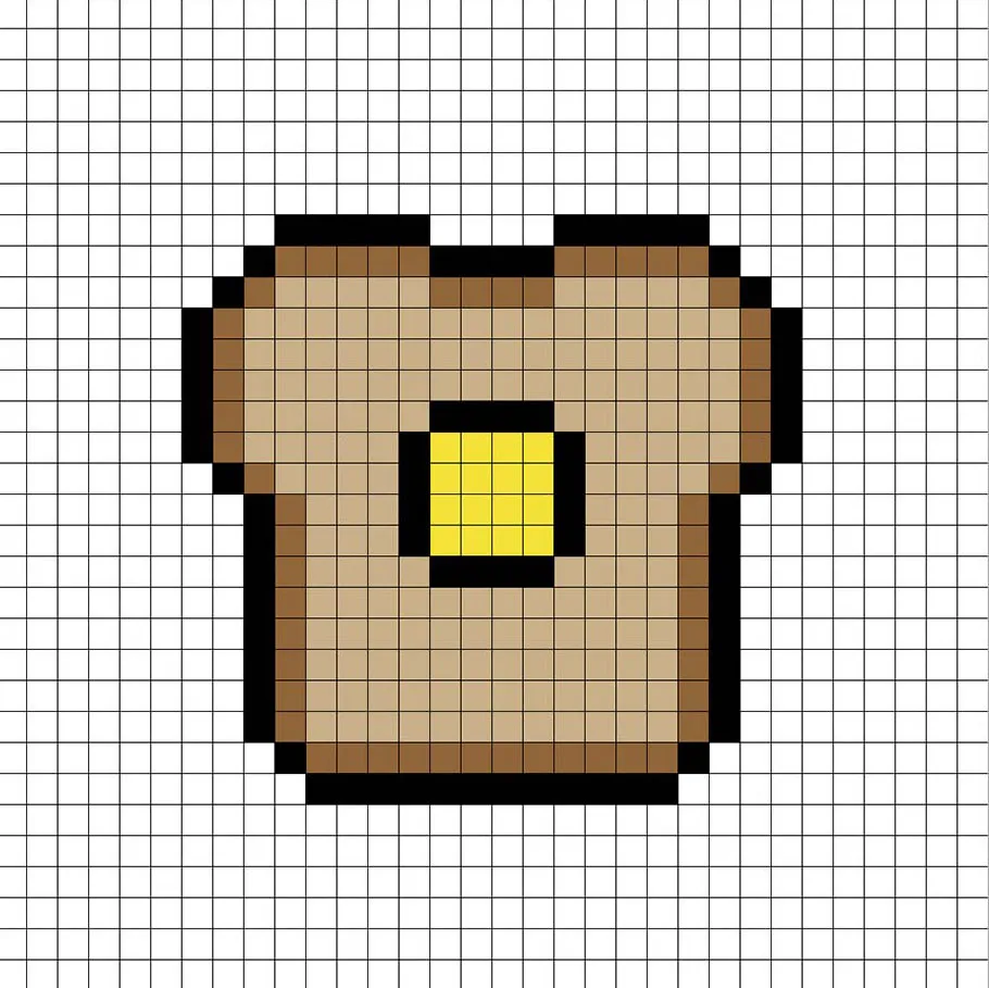 Simple pixel art toast with solid colors