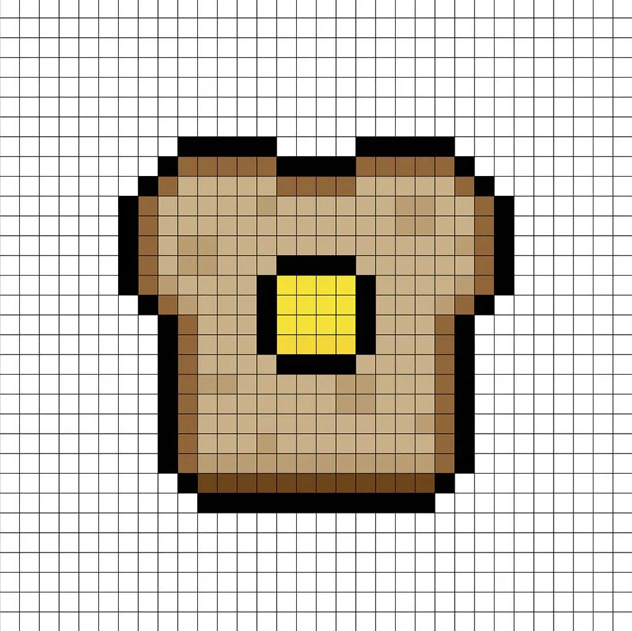 32x32 Pixel art toast with shadows to give depth to the toast