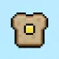 Cute Pixel Art toast on Blue Background