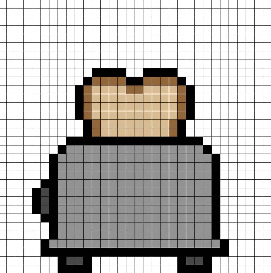 Simple pixel art toaster with solid colors