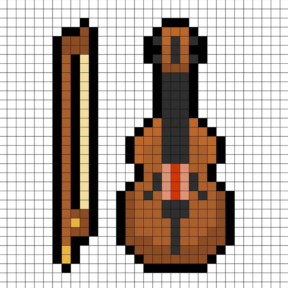 Añadiendo reflejos a el violín en pixel art de 8 bits