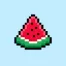 An outline of the pixel art watermelon grid similar to a spreadsheet