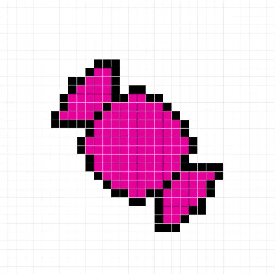 Dulce sencillo en pixel art con colores sólidos