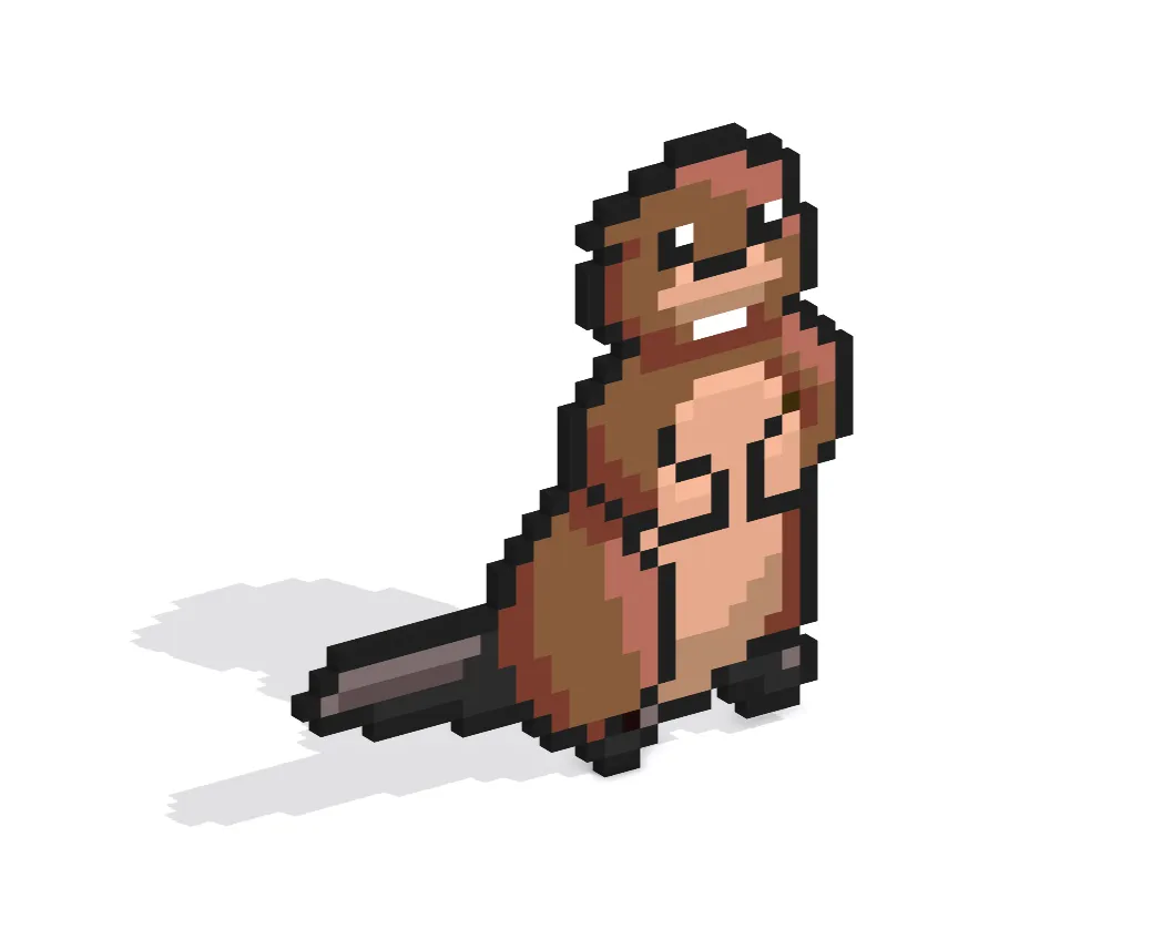 3D Pixel Art Beaver