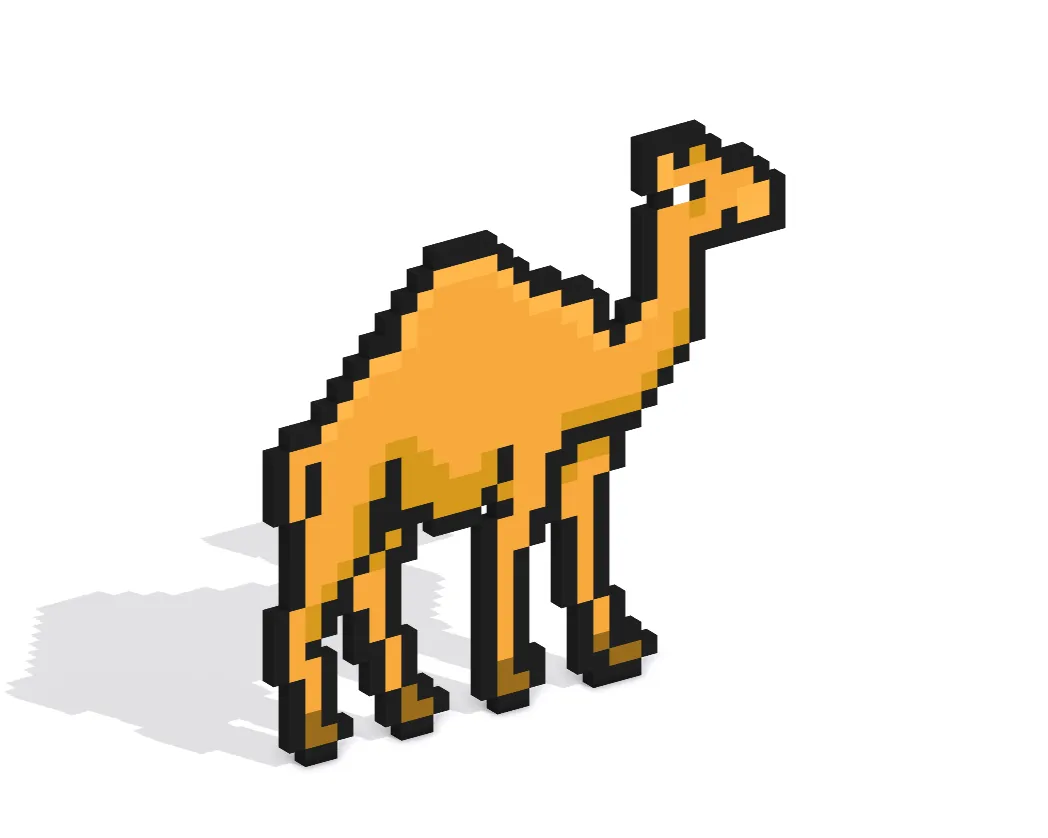 3D Pixel Art Camel