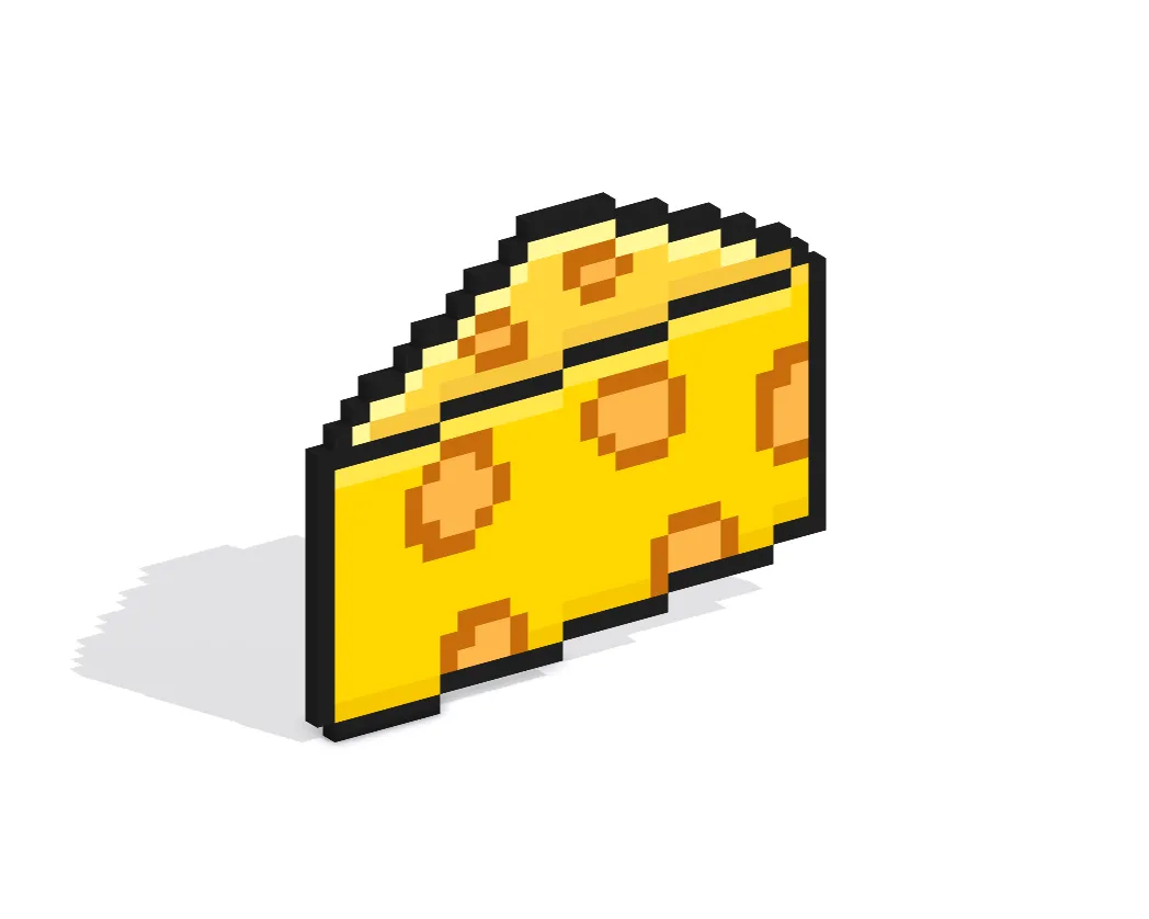 Fromage en Pixel Art 3D