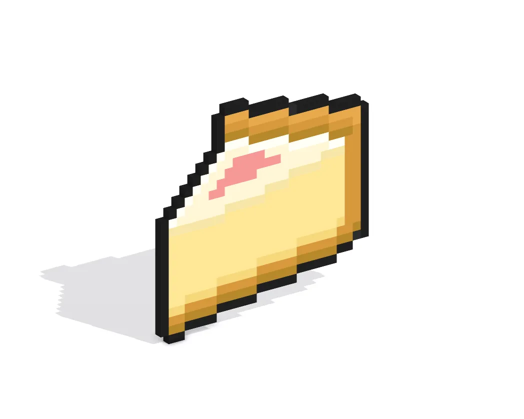 Cheesecake en Pixel Art 3D