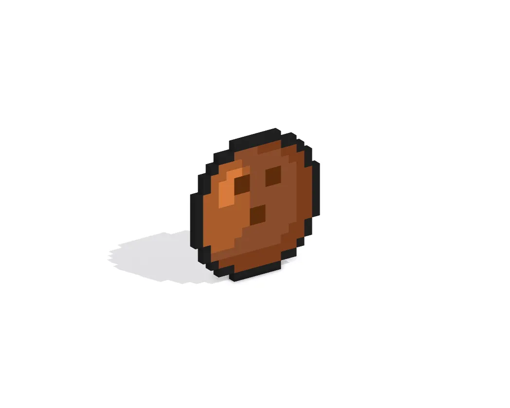 3D Pixel Art Coconut