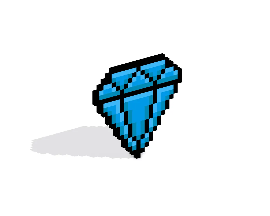 3D Pixel Art Diamond