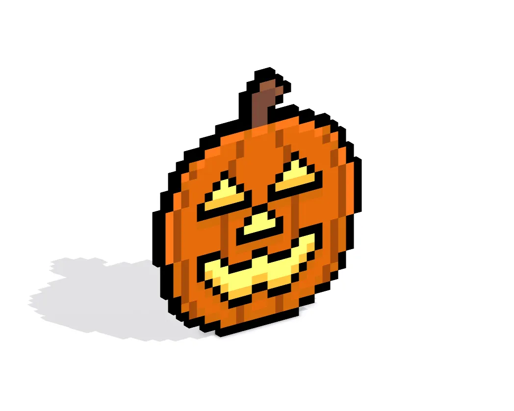 3D Pixel Art Jack O'Lantern