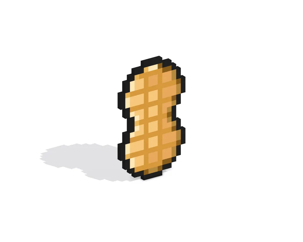 3D Pixel Art Peanut