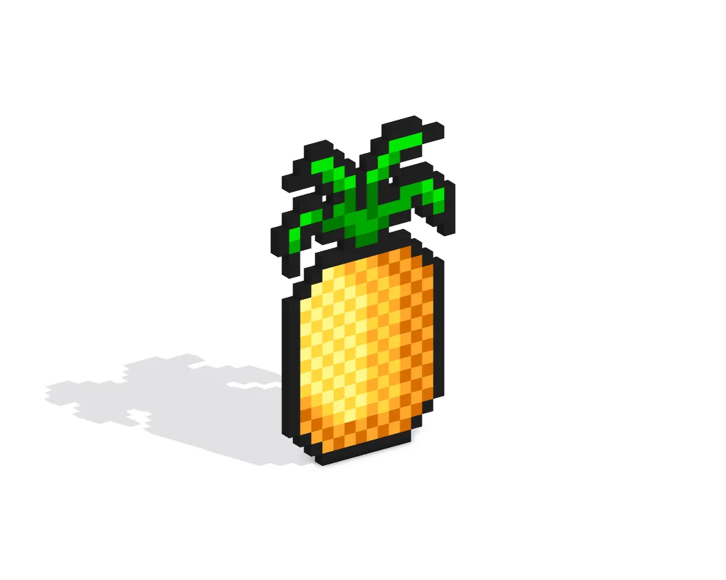 3D Pixel Art Pineapple