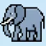 Pixel Art African elephant