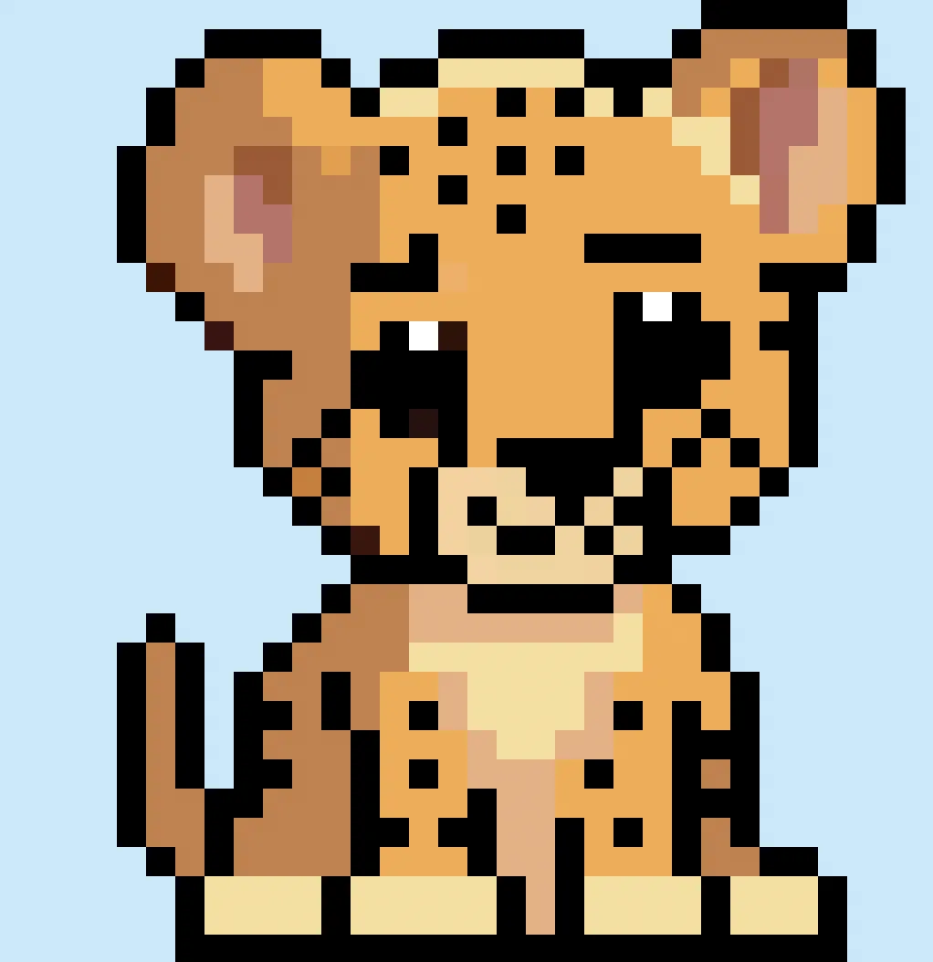 Pixel Art Baby Cheetah