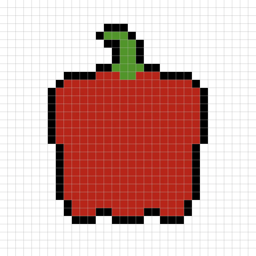 Poisson en pixel art simple avec des couleurs unies