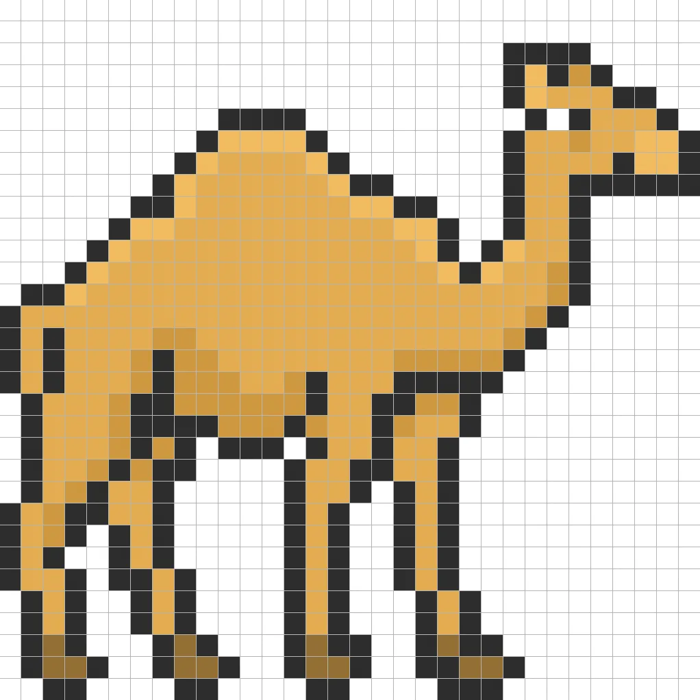 Adding highlights to the 8 bit pixel camel