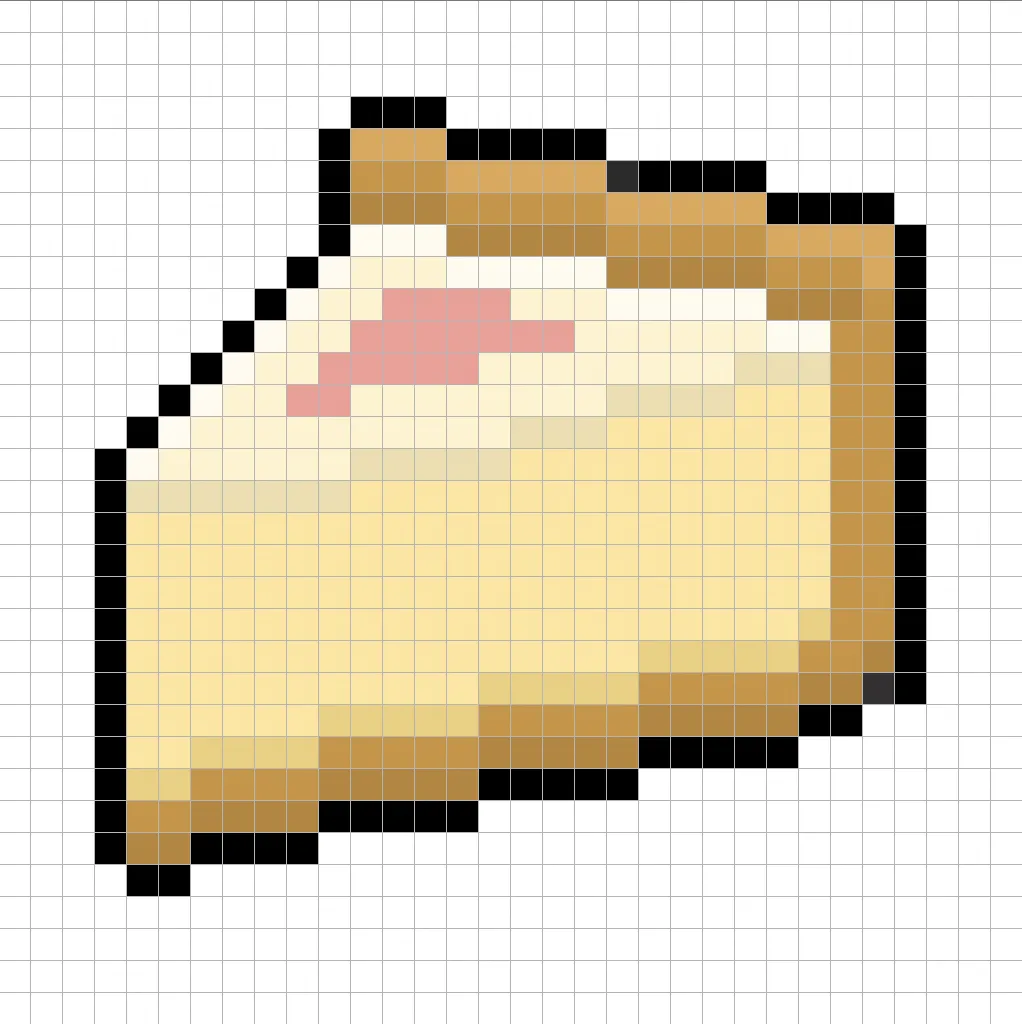 Ajout des éclairages au cheesecake en pixel art 8 bits