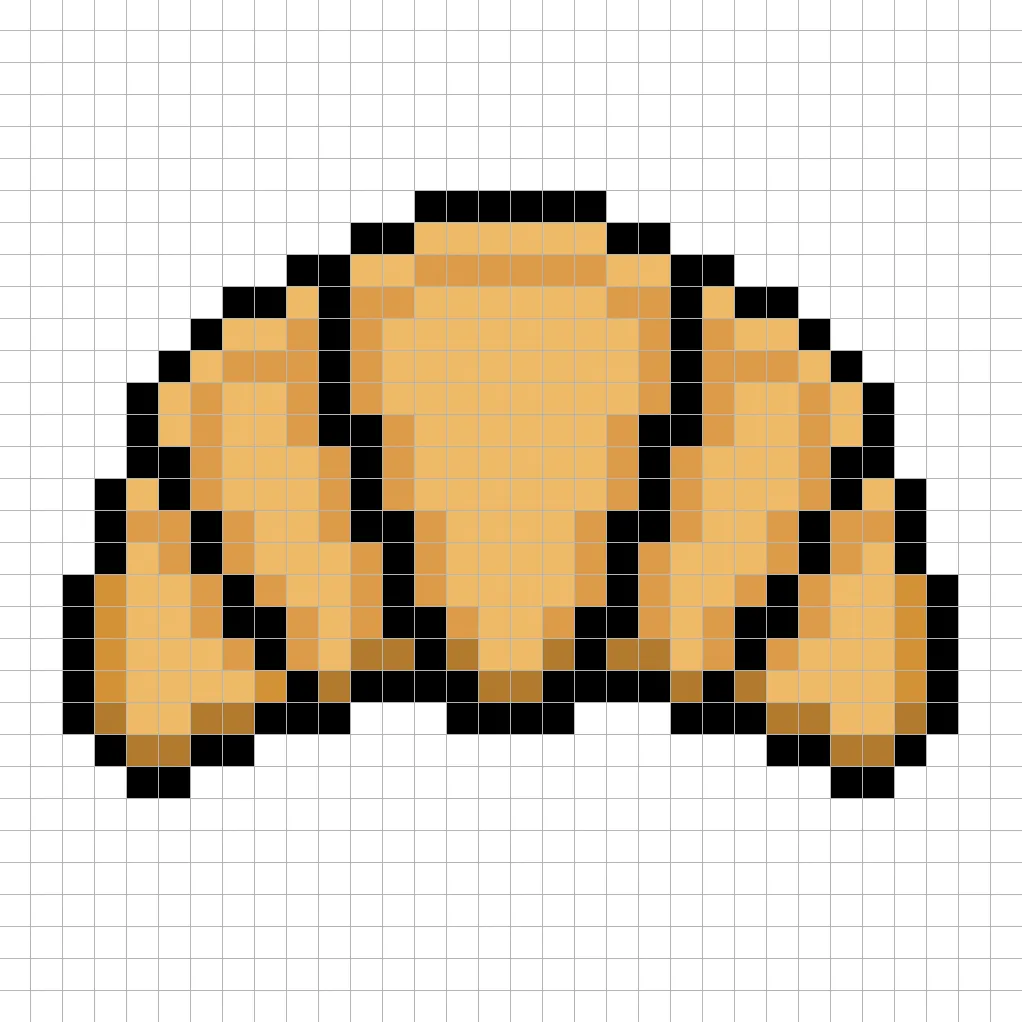 Ajouter des reflets à le croissant en pixel art 8 bits