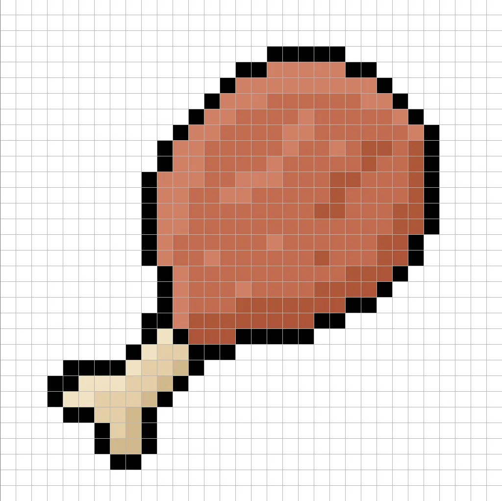 Agregando reflejos al pollo frito de 8 bits en pixel art