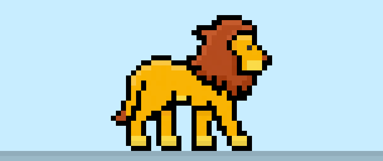 How to Make a Pixel Art Lion for Beginners