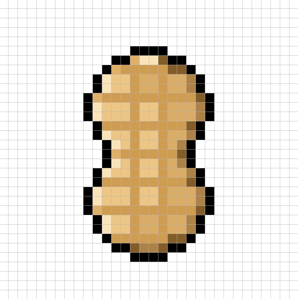 Adding highlights to the 8 bit pixel peanut