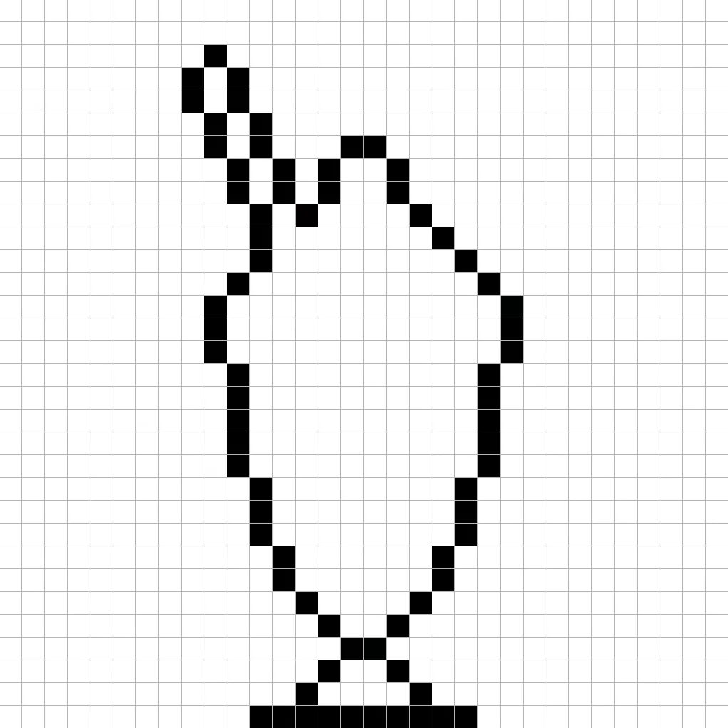 An outline of the pixel art shake grid similar to a spreadsheet