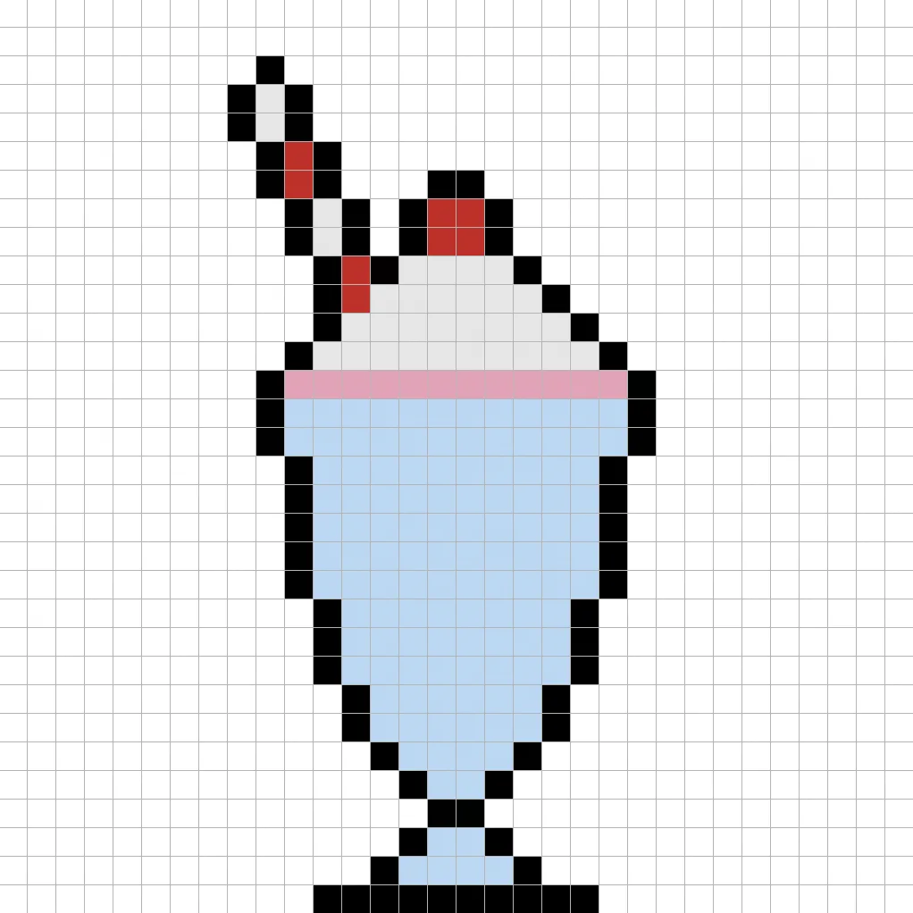 Simple pixel art shake with solid colors