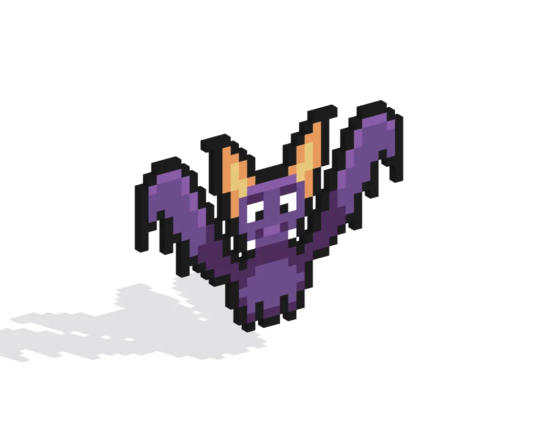 3D Pixel Art Bat